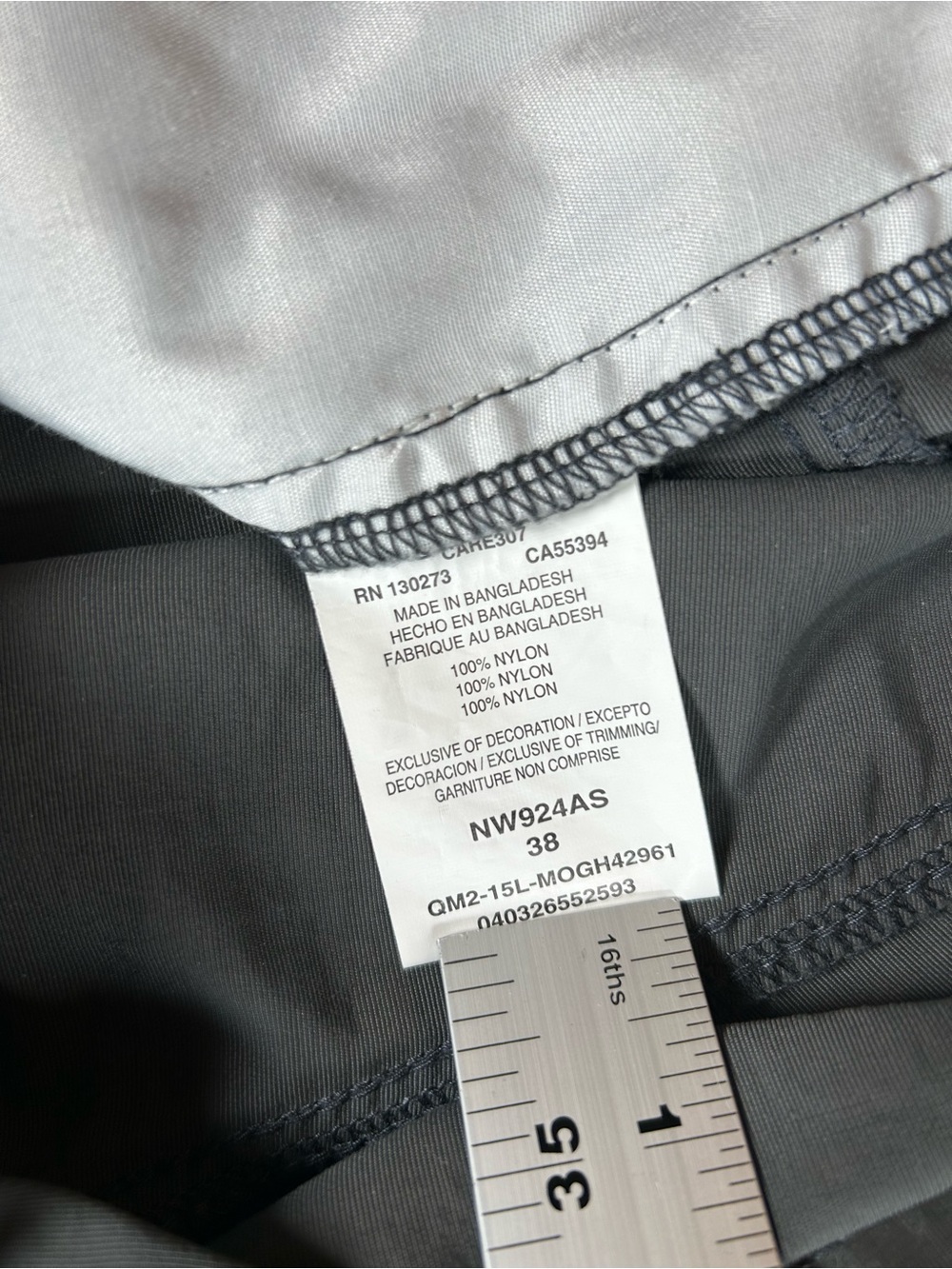 Wrangler Outdoor Performance Gray Nylon Cargo Shorts Men’s Size 38 - Picture 8 of 9